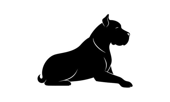 Black Silhouette Dog Resting