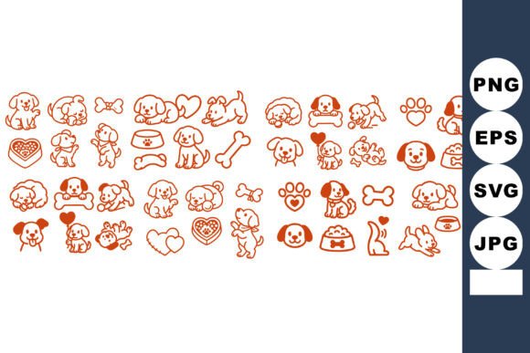 Cute Puppy Outline Clipart Set Review