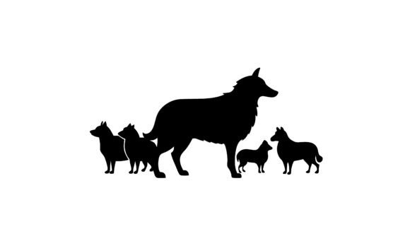 Dog Family Silhouette