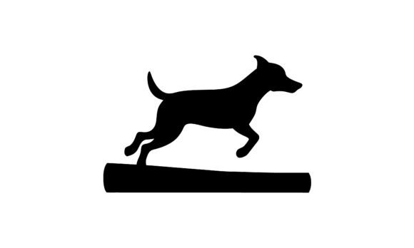 Dog Jumping over a Log Silhouette
