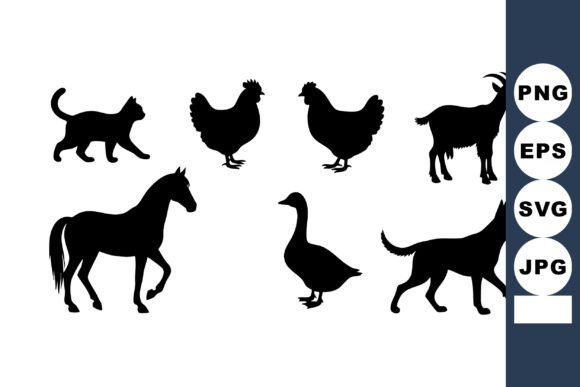 Farm Animal Silhouettes Vector Review
