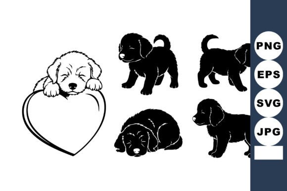 Golden Retriever Puppy Silhouette Set Review