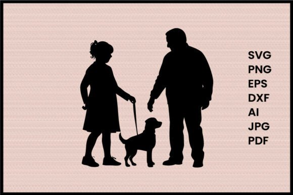 Grandparents with Granddaughter Vector Review