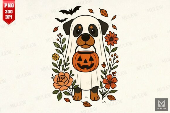 Halloween Rottweiler with Flowers PNG Review