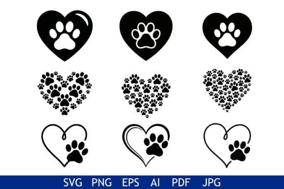 Heart Paw Print Vector Bundle Review