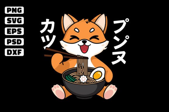 Kawaii Corgi Eating Ramen Embroidery Design