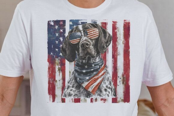 Patriotic German Shorthaired Pointer PNG Review