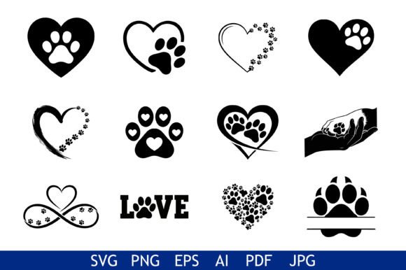 Paw Print Love Heart Icons Review