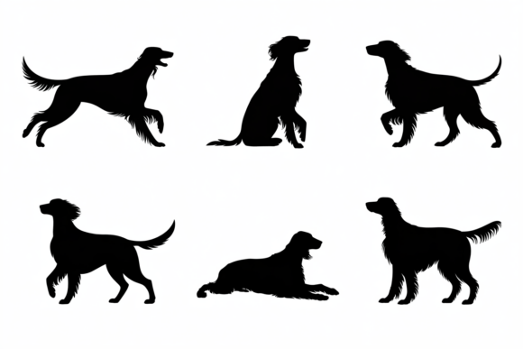 Poses of a Dog Breed Silhouette