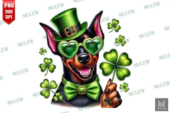 St Patrick's Day Doberman PNG Review