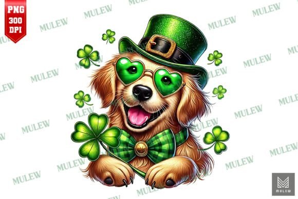 St Patrick’s Day Golden Retriever PNG Review