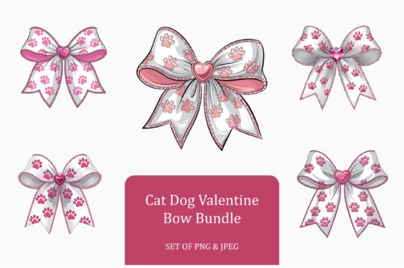 Valentine Pet Bow Clipart Set Review