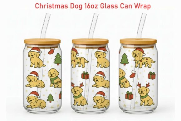 Xmas Labrador Retriever Glass Can Wrap Review